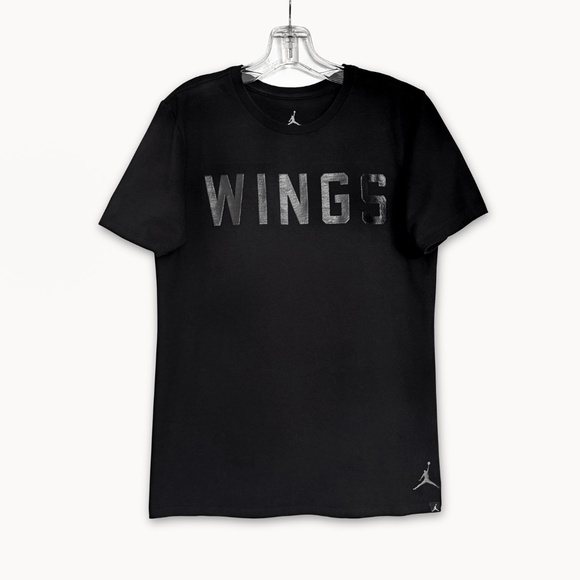Air Jordan Wings T-Shirt Men's Size Small Black Vintage Cotton Basketball Jersey - Picture 11 of 12